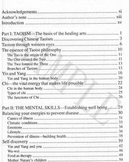 table of contents for healing secrets
