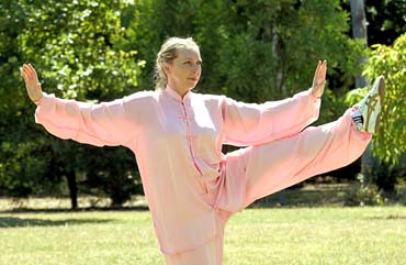 Sifu Darlene shows balance and stability after practising tai chi for a while