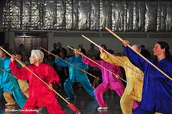 group tai chi cudgel form