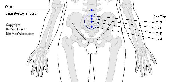 3 pressure points make up the Dan Tian